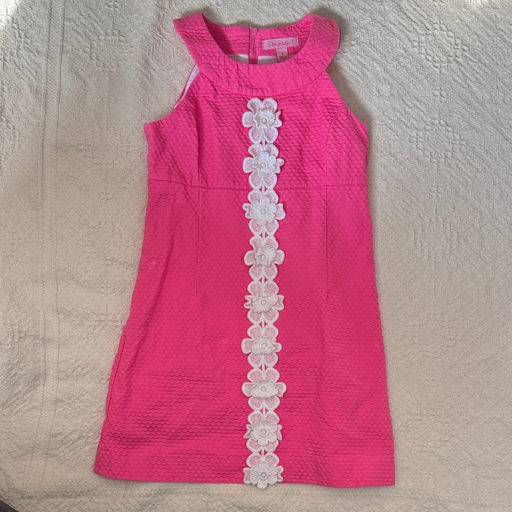 Lilly Pulitzer Pink Dress with White Floral Accents